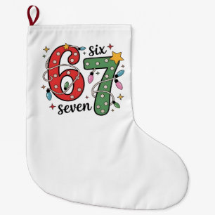 Grande Chaussette De Noël 6 7 Six Seven Main Génération Z Alpha Meme Argot N
