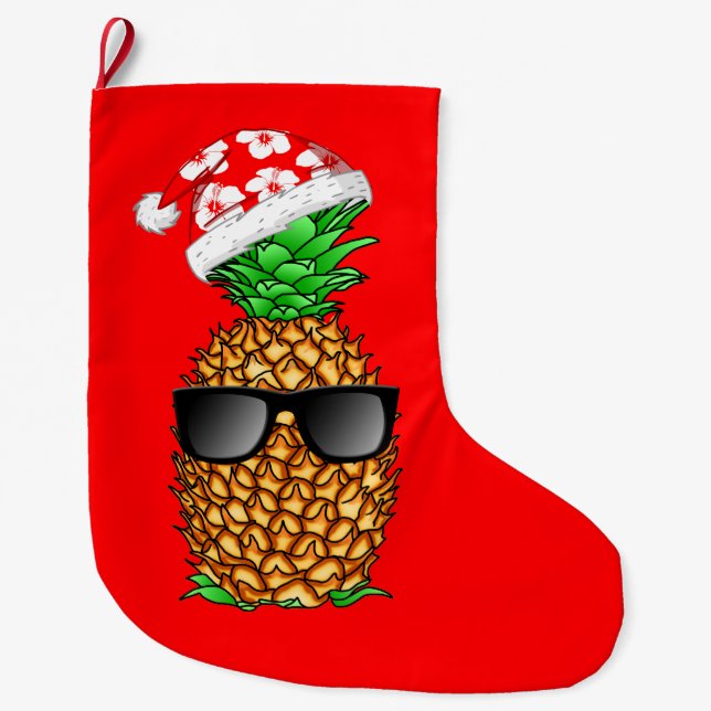 Grande Chaussette De Noël Ananas du Père Noël (Devant)