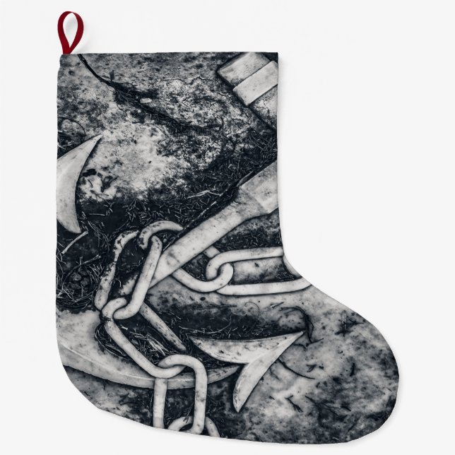 Grande Chaussette De Noël Ancre photo de sculpture (Devant)