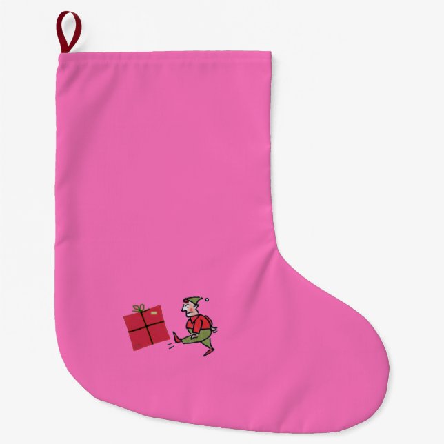 Grande Chaussette De Noël Angry Elf Noël stocke grand (Devant)