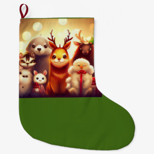 Grande Chaussette De Noël Animaux de Noël 1