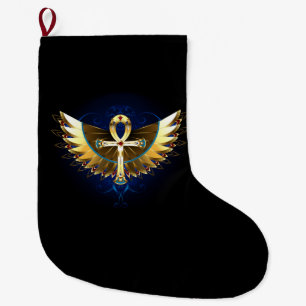 Grande Chaussette De Noël Ankh or avec ailes