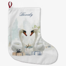 Aquarelle Aimer Swans avec cadeaux personnalisés