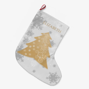 Grande Chaussette De Noël Arbre de Noël Gold Festive Stocking