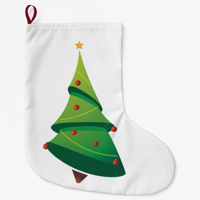 Grande Chaussette De Noël Arbre de Noël Stockage de Noël (Devant)