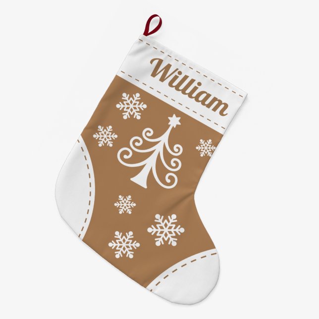 Grande Chaussette De Noël Arbre élégant Stocking de Noël (Devant (Accrochage))