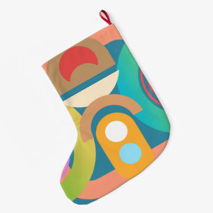 Grande Chaussette De Noël Art Déco Abstrait Personnalisé Moderne