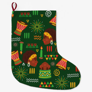 Grande Chaussette De Noël autochtone tribale afrique kwanzaa fête
