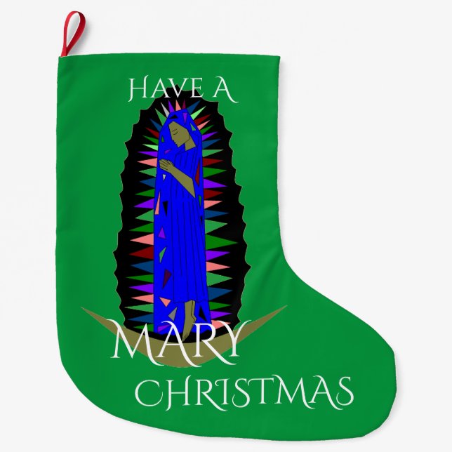Grande Chaussette De Noël avoir marie noël (Devant)