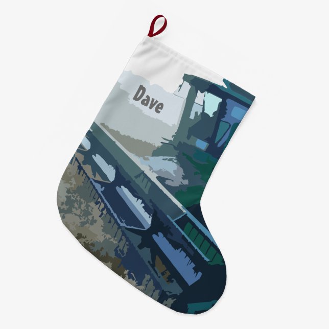 Grande Chaussette De Noël Bas de Noël de cartel (Devant (Accrochage))