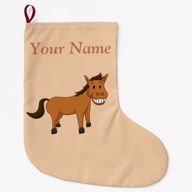 Grande Chaussette De Noël Bas de Noël de cheval (Devant)