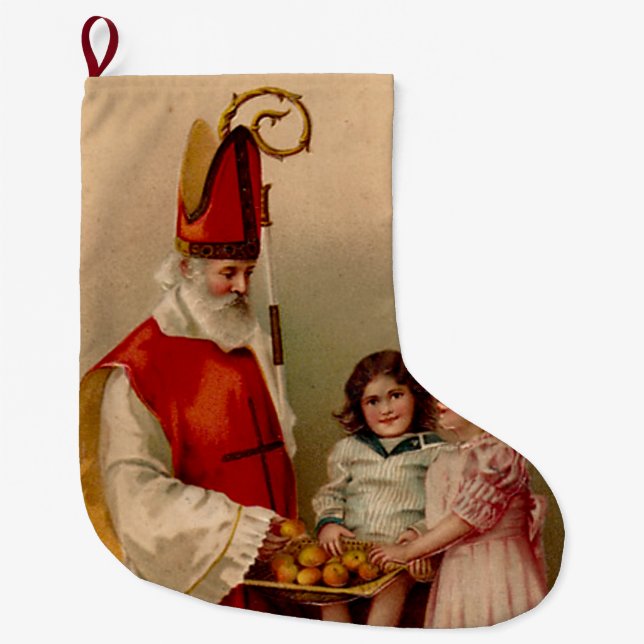 Grande Chaussette De Noël Bas de Noël de Nicholas de saint (Devant)