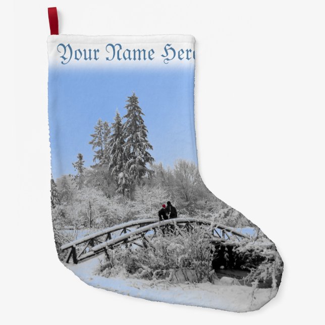 Grande Chaussette De Noël Bas de Noël d'hiver personnalisées (Devant)