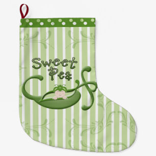 Grande Chaussette De Noël Bas de pois doux