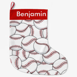 Grande Chaussette De Noël Baseballs Conception Grande réserve de Noël