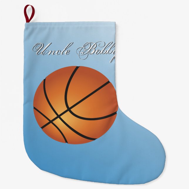Grande Chaussette De Noël Basketball Image budget incroyable spécial (Devant)