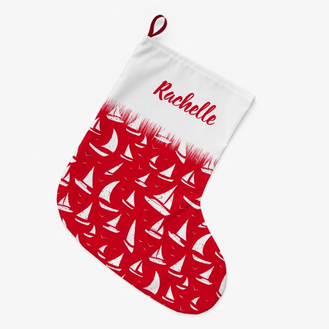 Grande Chaussette De Noël Bateaux et yachts nautiques (Devant (Accrochage))