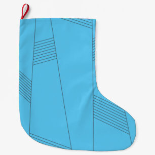 Grande Chaussette De Noël Bleu, simple, élégant, abstrait motif