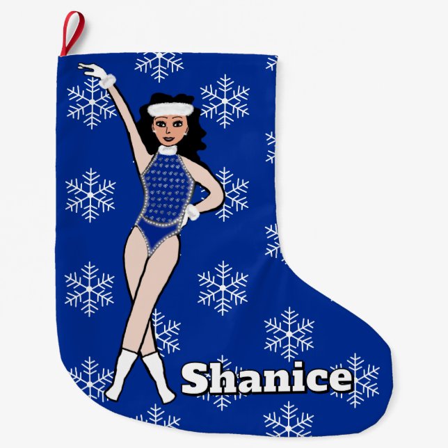 Grande Chaussette De Noël Blue Dancer  #2 Christmas Stocking (Devant)