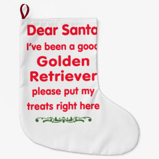 Grande Chaussette De Noël bon golden retriever