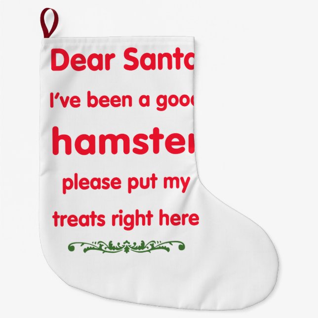 Grande Chaussette De Noël bon hamster (Devant)