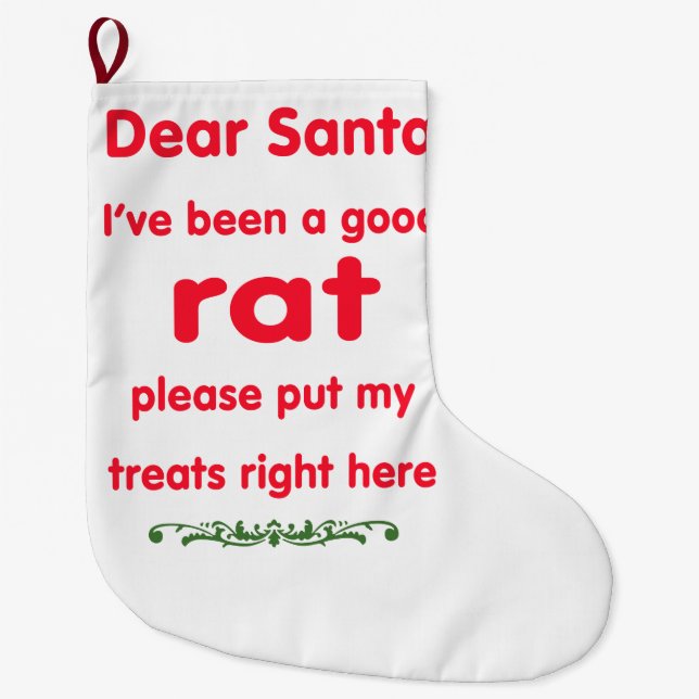 Grande Chaussette De Noël bon rat (Devant)