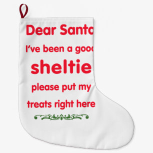 Grande Chaussette De Noël bon sheltie