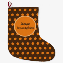 Grande Chaussette De Noël Bon thanksgiving Pointe Polka Réversible Stocker