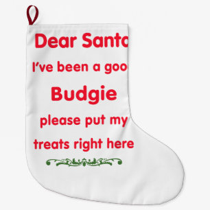 Grande Chaussette De Noël bonne perruche