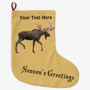 Grande Chaussette De Noël Bonnes Fêtes - Bull Moose