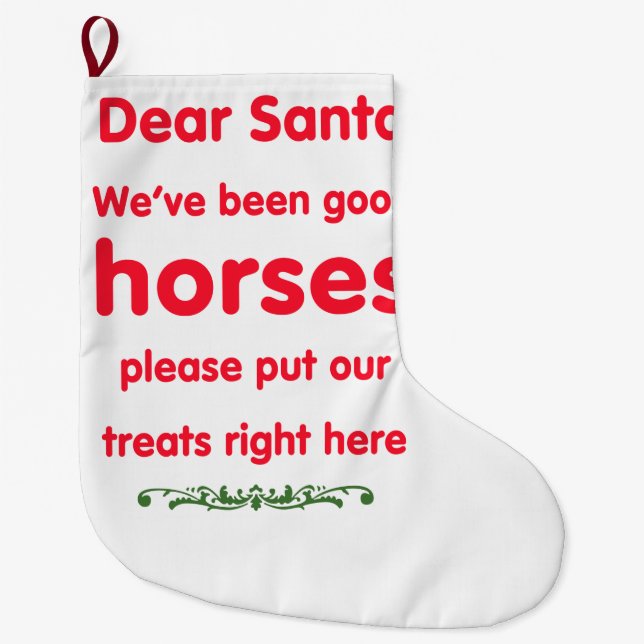Grande Chaussette De Noël bons chevaux (Devant)