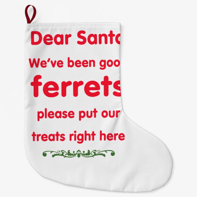 Grande Chaussette De Noël bons furets (Devant)