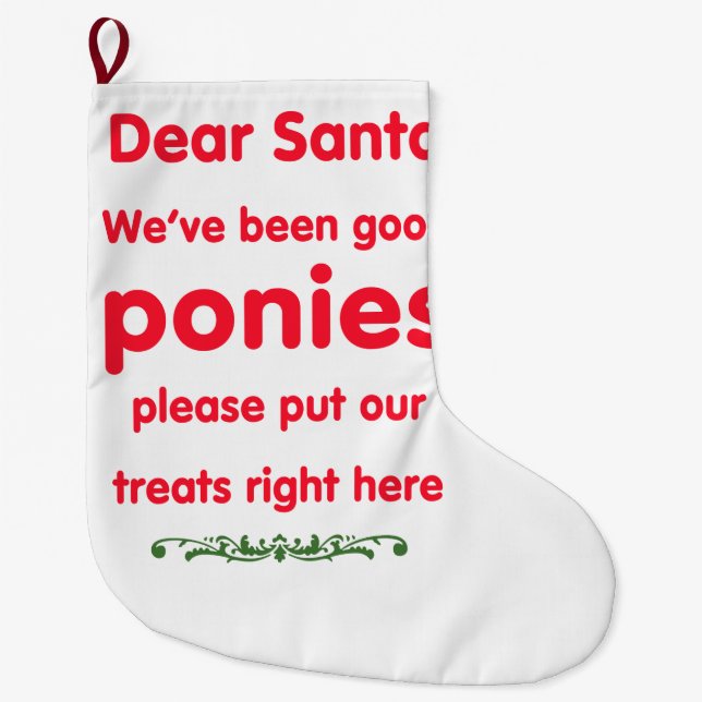 Grande Chaussette De Noël bons poneys (Devant)