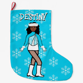 Grande Chaussette De Noël Bouche de Noël de la danseuse Aqua