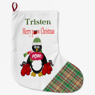 Grande Chaussette De Noël Boucle de Noël, Pow-Larg en boîte de Pingouin