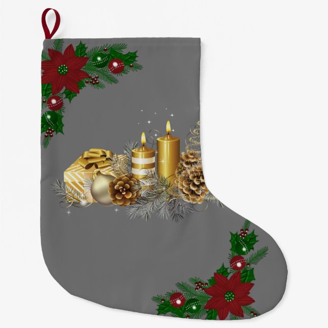 Grande Chaussette De Noël Bougie de Noël, Bougie de Noël (Devant)