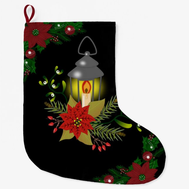 Grande Chaussette De Noël Bougie de Noël, Bougie de Noël (Devant)