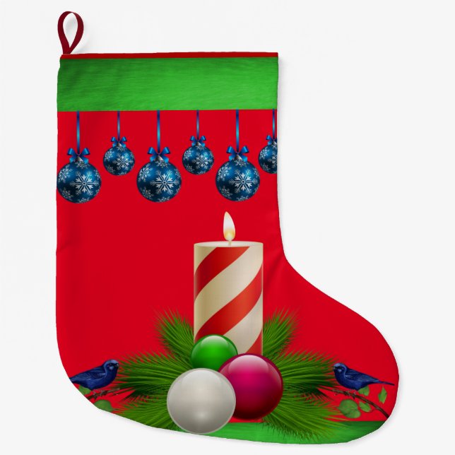Grande Chaussette De Noël Bougie de Noël, Bougie de Noël (Devant)