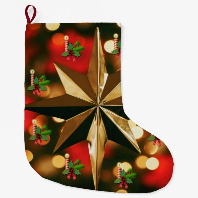 Grande Chaussette De Noël Bougie de Noël, Bougie de Noël (Devant)