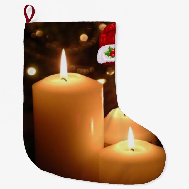 Grande Chaussette De Noël Bougie de Noël, Bougie de Noël (Devant)