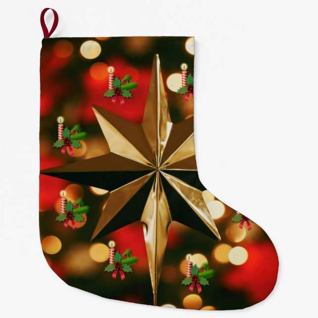 Grande Chaussette De Noël Bougie de Noël, Bougie de Noël (Devant)