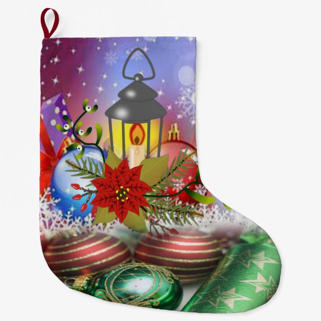Grande Chaussette De Noël Bougie de Noël, Bougie de Noël (Devant)
