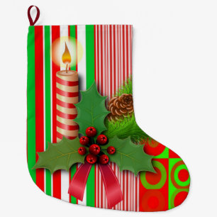 Grande Chaussette De Noël Bougie de Noël, Bougie de Noël