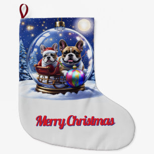 Grande Chaussette De Noël Bouledogue français Noël French Bullog