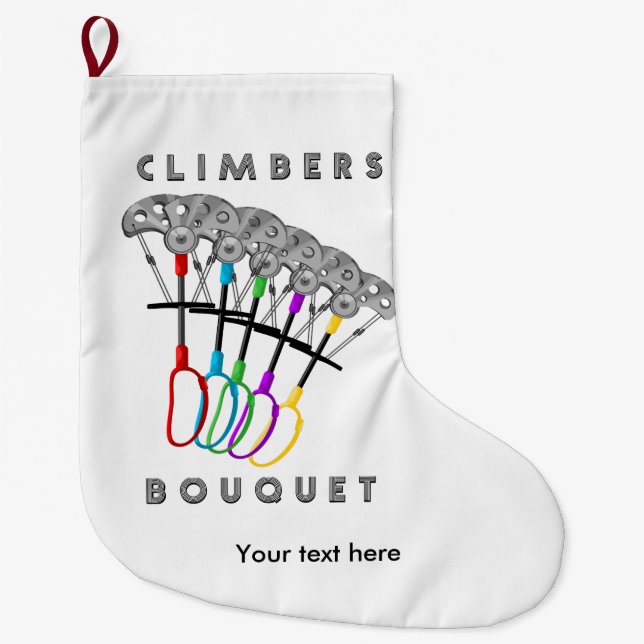 Grande Chaussette De Noël Bouquet d'Escalades de Roche Funny (Devant)