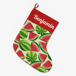 Grande Chaussette De Noël Boutique de Noël Motif de pastèque