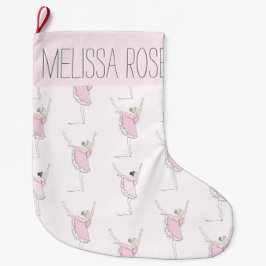 Grande Chaussette De Noël Boutique de Noël personnalisée Ballerina rose
