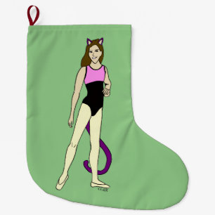 Grande Chaussette De Noël bouton catgirl