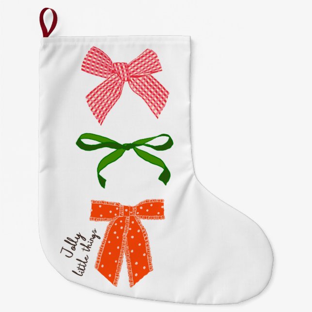 Grande Chaussette De Noël Bow Jolly Little Things Christmas  (Devant)