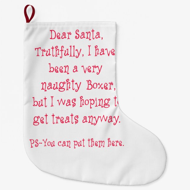 Grande Chaussette De Noël Boxeur vilain (Devant)